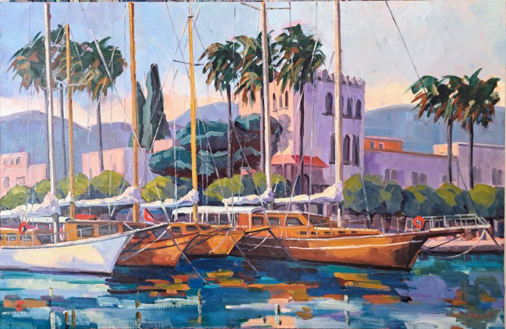 ile de Kos grèce, marine à l'huile béatrice aliamus