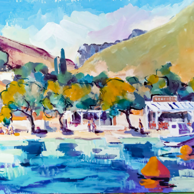 Palionisos, la plage - 30x40cm