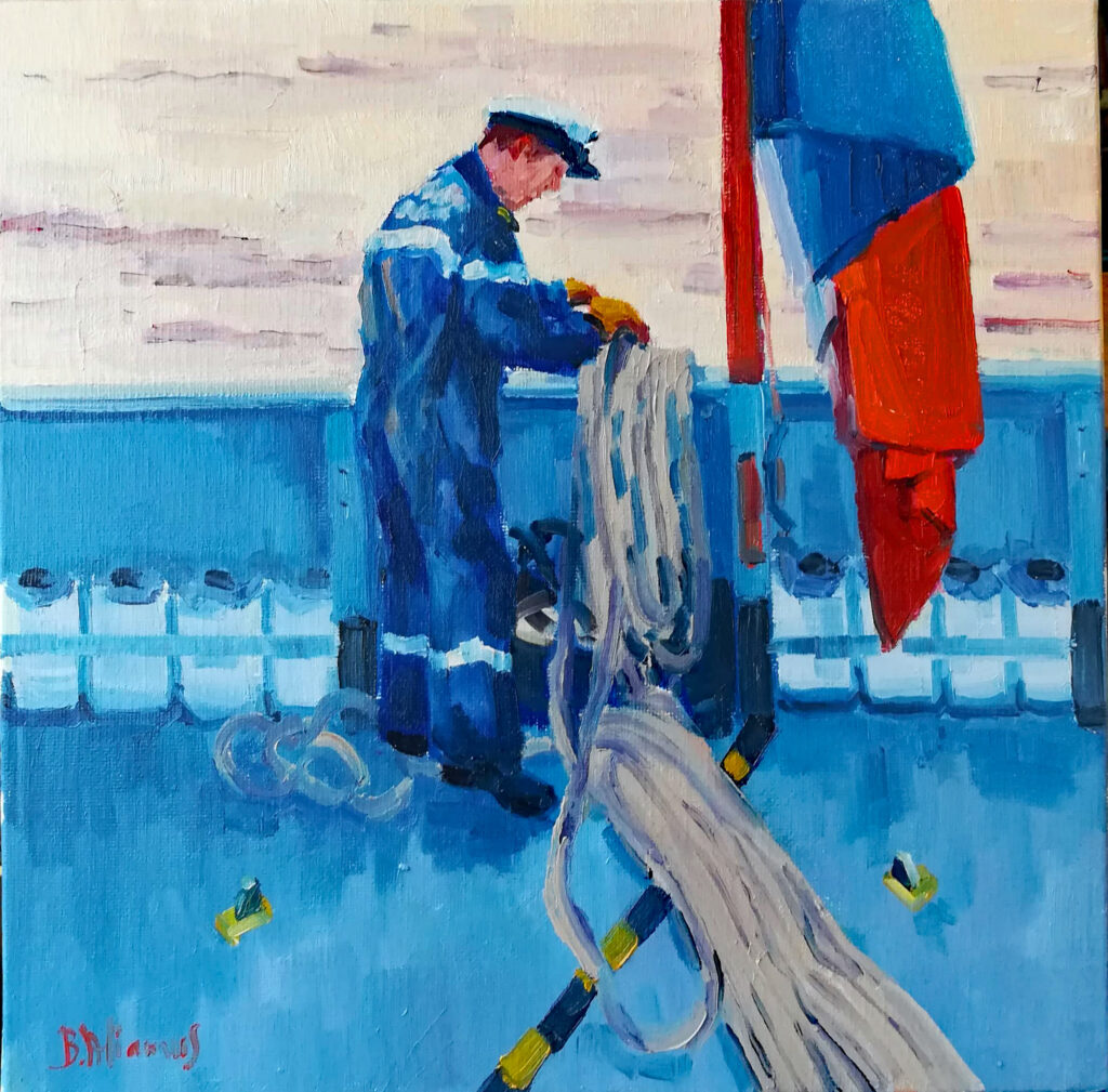 Préparatifs d'amarrage - huiles, bateaux, marine nationale, béatrice aliamus