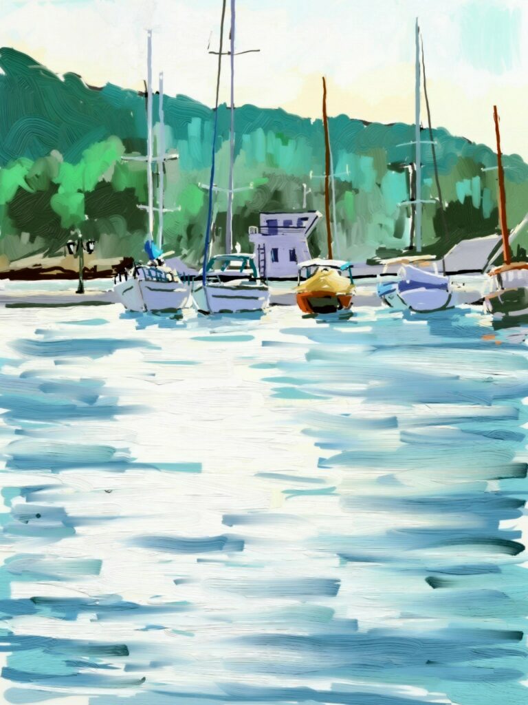 Trizonia golfe de corinthe peinture numérique béatrice aliamus