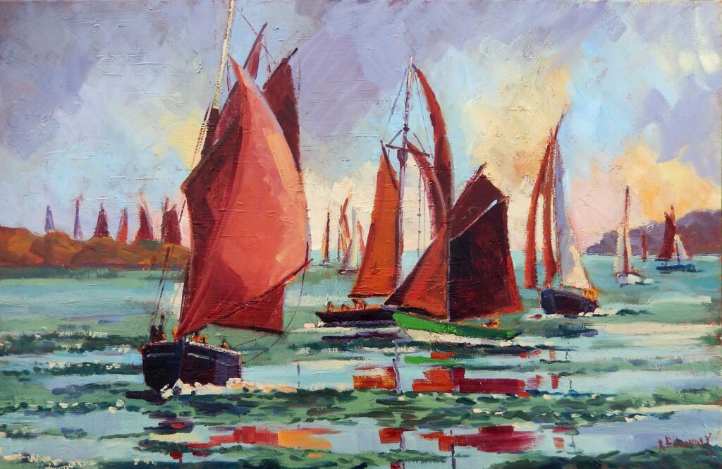 Dans le courant de la Jument - huile, marine, golfe du morbihan