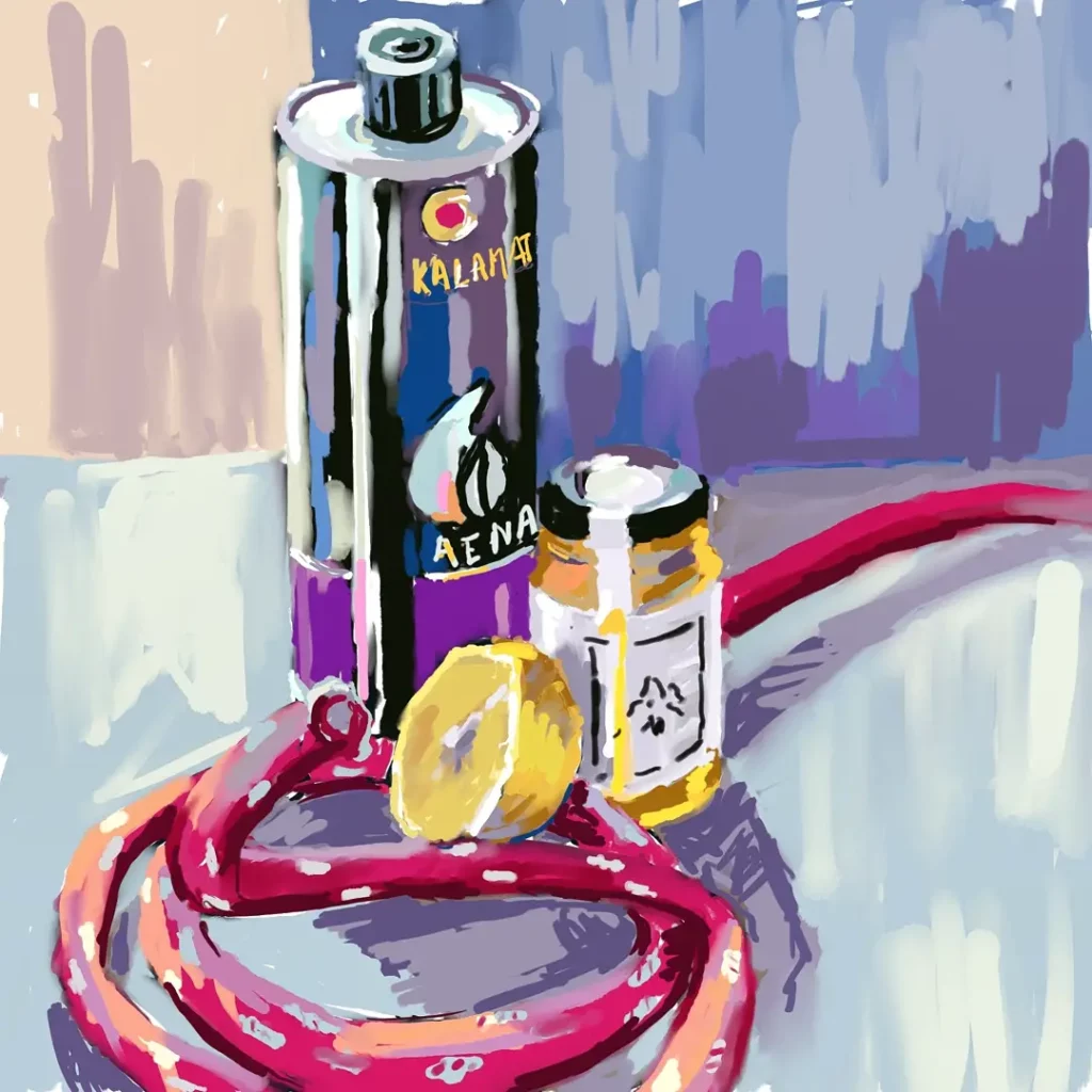 peinture numérique par béatrice aliamus avec cordage et huile d'olive